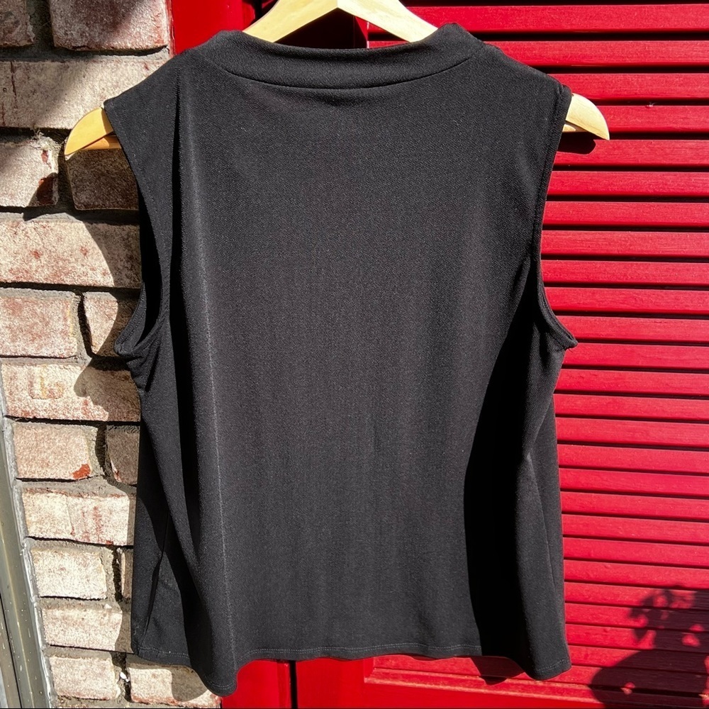 Adrianna Papell black dressy v neck tank top - Picture 4 of 6